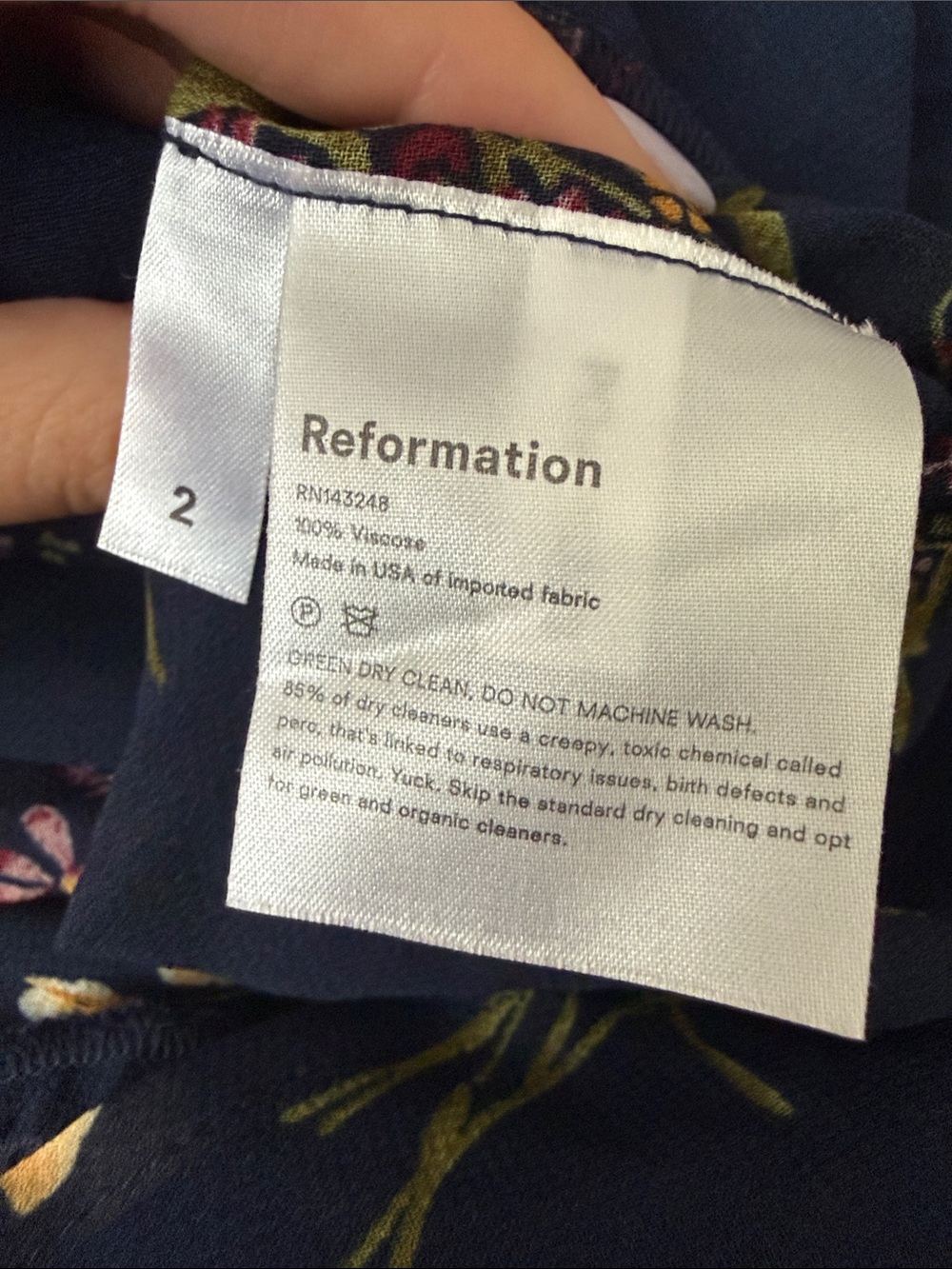 Reformation navy blue floral summer midi dress - Picture 10 of 10